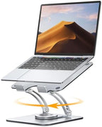 Nulaxy 360° Rotating Laptop Stand for Desk, Dual Foldable Design, Silver by Nulaxy