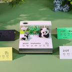 3D Calendar 2027, 3D Memo Pad Art Sticky Notes, Time Piece Calendar 2027, Creative Weekly Notepad with Light, Paper Carving Art Desktop Gift for Christmas Birthday Anniversaries (Panda Bamboo 2027) - Image 5