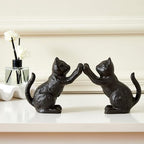 Denique Cat Decorative Bookends, Cute Book Ends to Hold Books, Bookends for Shelves, Unique Cast Iron Book Stopper for Heavy Books, Cat Office Decor, 1 Pair/2 PCS - Image 6