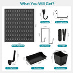 Black Peg Board, 24"x36" Pegboard Wall Organizer, Includes 6PCS Black Peg Boards and Accessories, Plastic Peg Board Panels for Craft Room, Office, Kitchen, Gaming Room - Image 2