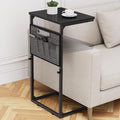 Vagusicc C Shaped End Table, 33'' Tall Side Table for Couch, Adjustable Height Small Couch Side Table for Small Spaces, Couch Table Slide Under Sofa Table TV Tray Table for Living Room Bedroom, Black by Vagusicc