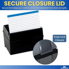 1InTheOffice Index Card Box & Holder 5x8, 400 Capacity & Guide Set A-Z, 1/5 Tab (Pack of 2) - Image 4
