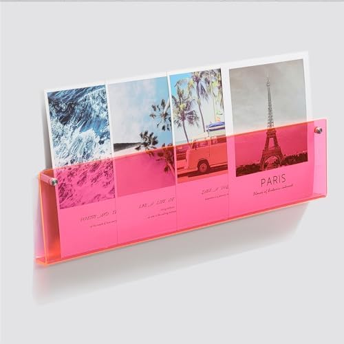 ROYALITA 2-Pack Acrylic Magazine Holder Brochure Holder, Pink 17 Inch - Image 4