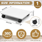 Beeveer 2 Pcs White Under Desk Printer Stand 15.8 x 13.8 x 3.2 Inches - Image 2