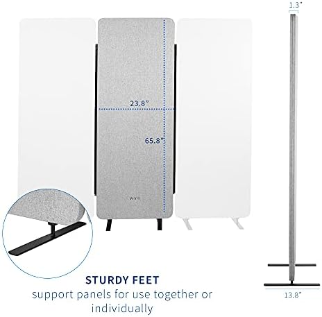 VIVO Gray Freestanding 24 x 66 inch Privacy Panel, PP-1-T024G - Image 2
