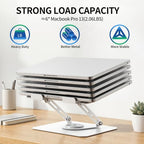 ALASHI 360° Rotating Laptop Stand, Multi-Angle, 10-17", White - Image 6