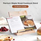 Wooden Recipe Book Holder& Kitchen Serving Tray for Kitchen Counter Decor - Image 5