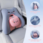 BEBAS Ergonomic Memoery Foam Lumbar Support Pillow for Car & Office, Blue - Image 3