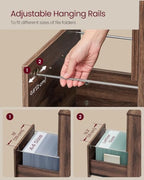 VASAGLE 2-Drawer File Cabinet, Small Rolling Filing Cabinet - Image 4