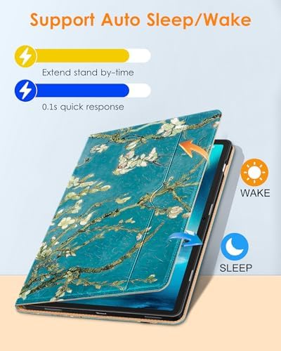 DTTO Leather Case for Samsung Galaxy Tab S10 Lite / S10 FE / S9 FE, Blossom - Image 6