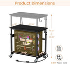 Snughome Oversized Computer Tower Stand with Extended Top & Charging Station, 25.2''-36.2'' Height-Adjustable PC Tower Stand, Rolling CPU Cart with Lockable Wheels for Office Home Gaming - Image 3