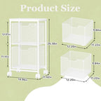 Rolling File Cart with 2 Storage Drawers,Under Desk Storage Cart - Image 3