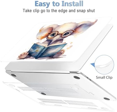 Mektron Case for 2026 MacBook Air 13-inch M5 Laptop A3449 with 13.6-inch Liquid Retina Display, 2025 2024 2022 M4/M3/M2 MacBook Air 13" Hard Shell Cover, Model A3240 A3113 A2681, Cute Elephant C342 - Image 3