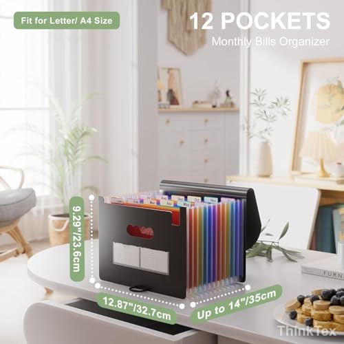 ThinkTex 10-Pack Accordion File Folders - 12 Pockets Bulk Organizer - Image 2