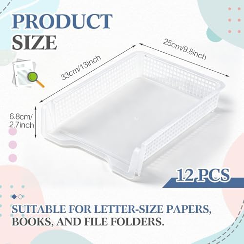 Geetery Turn in Trays Classroom, Clear, Set of 12 - Image 2