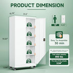Letaya Metal Garage Storage Cabinets with Lock Door and Adjustable Shelves, Steel Tool Cabinets for Home,Office,Warehouse Organisieren (White, 74.41" H) - Image 3