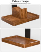 Headphone Stand and Controller Holder, 2-in-1 Walnut Wood Gaming Desk Organizer Compatible with Controllers, Display Mount for AirPods Max, Bose, Sennheiser, Gift for Gamers - Image 6