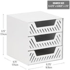 Mind Reader 3 Drawer Desk Organizer, Metal, White - Image 3