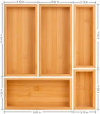 bamboo drawer organizer Set,expandable drawer dividers,wooden storage organizers,drawer organizers for kitchen, bathroom,flatware,Tea Bag Organizer (2 X 5PCS Natural) - Image 7
