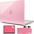 MEEgoodo 4-in-1 Printed Case for MacBook Neo 13 inch 2026 Release Model A3404, Laptop Hard Shell Cases with Keyboard Skin & Screen Protector & Webcam Covers, Cherry Blossom Pink&Polka Dots by MEEgoodo