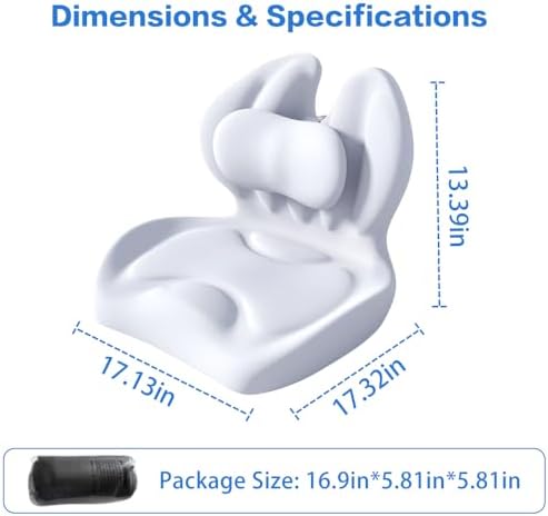 Adjustable Memory Foam Lumbar Cushion - Ergonomic Lower Back Support Pillow with Cotton Cover, Mid-Height Customizable Design for Office Chair, Car Seat, Long Sitting (Gray, Large) - Image 4