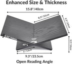 Honygebia Solid Oak Wood Book Stand, Cross Frame Open Display Holder - Image 4