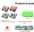 4PCS Diamond Art Painting PU Notecard Box DIY Craft Sticky Note Box with 160 Sheets of Paper Sticky Note Holder for Living Room Home Office Decoration for Adults Beginners Desk Organiser(Animal) - Image 2