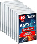 Azar Displays, 122021 Adhesive Clear Acrylic Wall Sign Holder Display, Vertical Portrait Frame for Posters, Flyers, Art, Business, School, Nameplates & Doorway Signs, 8.5" x 11" (10) by AzarDisplays