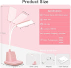 LED Desk Lamp with 10W Wireless Charging & Pen Holder, Pink - Image 6