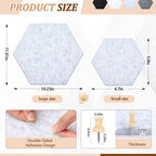 12x10 in 16 Pcs Hexagon Cork Board Tiles, Felt Pin Boards, Grey - Image 2