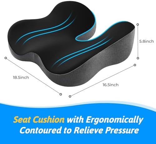 Dreamer Car Seat Cushion for Tailbone & Sciatica Pain Relief (Black & Gray) - Image 2
