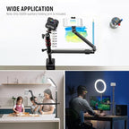 NEEWER Overhead Camera Mount Arm with Phone Clip, 22"/56cm 180°&360° 2 Section Flexible Holding Arm for Desk Stand, Fits 0.87"-1.1" Tube, 5.5lb/2.5kg Max Load for Camera LED Ring Light Mic, DS009 - Image 3