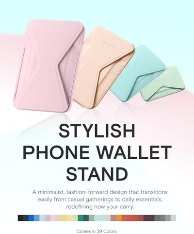 MOFT Magnetic Wallet Stand Compatible with iPhone 17/16/15/14/13/12 Series, Angle Adjustment & Magsafe Compatible MOVAS Phone Stand,Light Pink - Image 6