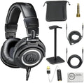 Audio-Technica ATH-M50x Closed-Back Monitor Headphones | Black Bundle by Unknown