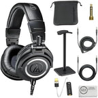 Audio-Technica ATH-M50x Closed-Back Monitor Headphones | Black Bundle by Unknown