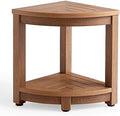KaimuBench Corner Shower Stool for Shaving Leg, Waterproof Bathroom Shower Bench Seat for Inside Shower, Poly Lumber Plastic Shower Chair Seat, Shower Foot Rest with Adjustable Feet, Non-Slip, Brown by KaimuBench