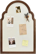 Arch Fabric Cork Board with Brown Frame, 20x30 in by YINGXUN