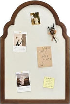 Arch Fabric Cork Board with Brown Frame, 20x30 in by YINGXUN