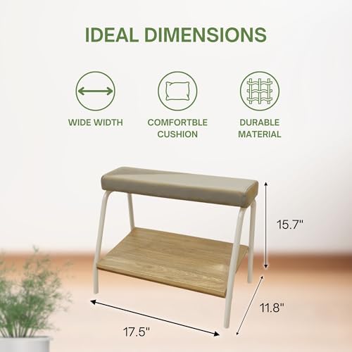 Double Step Footrest Under Desk Versatile Foot Stool Ottoman for Comfortable Desk Work Office Life (White) - Image 4