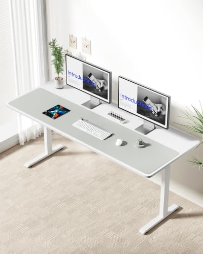 YSAGi Leather Desk Pad Protector, Office Desk Mat, Large Mouse Pad, Non-Slip PU Leather Desk Blotter, Laptop Desk Pad, Waterproof Desk Writing Pad for Office and Home (Light Grey,55" x 17.2") - Image 5