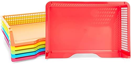 Bright Creations Teacher Supplies Letter Tray Organizer - 12-Pack Rainbow, 9 x 13 x 3 in - Stackable Paper Trays for Classroom & Teacher Desk Organizer - Image 3