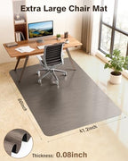 Blvornl Ultra Large Office Chair Mat for Hardwood Floor, Rolling Chair Mat for Hard Wood, Large Anti-Slip Hard Floor Protector, Heavy Duty Computer Desk Rug for Office and Home 47.2"*60" Brown - Image 2