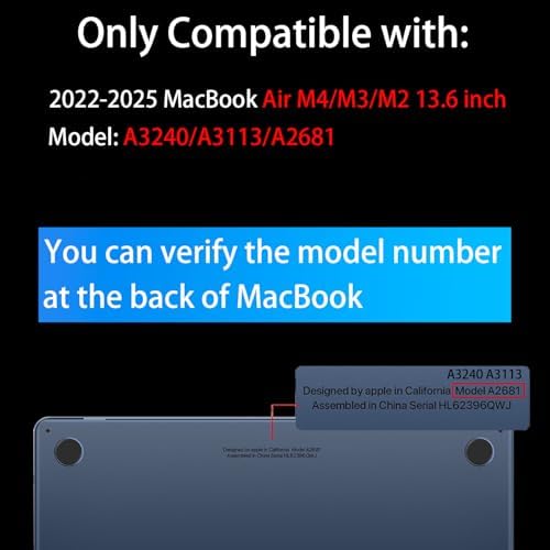 Teryeefi for M3 M2 M4 MacBook Air 13 inch Case 2025 2024 2023 2022 Release A3240 A3113 A2681 Model,Hard Shell Case for MacBook Air 13.6 inch + Keyboard Cover + Type C Adapter, Abstract Mountain-100 - Image 2