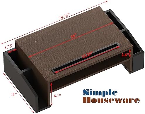 Simple Houseware Desk Monitor Stand Riser w/ Adjustable Tray, Espresso - Image 4