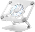 SHUWEI Laptop Stand with Fan, Height/Angle Adj fits 16" Laptop, Silver by SHUWEI