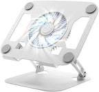 SHUWEI Laptop Stand with Fan, Height/Angle Adj fits 16" Laptop, Silver by SHUWEI