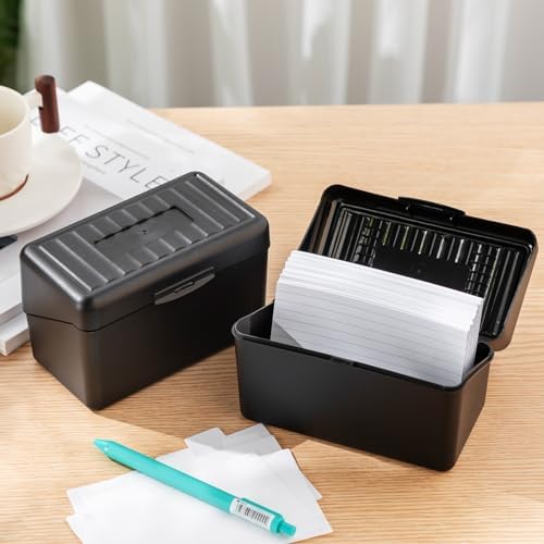 Fuutreo 12 Pack 3x5 Index Card Box Organizer Case with Lids, Black - Image 6