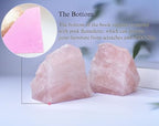 Rose Quartz Bookends Decorative Pink Crystal Stone Book Holders Heavy Duty - Image 4