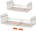 Extendable Under Shelf Storage Basket, Hanging Baskets Under Cabinet Shelf Organizer, for Cabinet Pantry Kitchen Cupboard Desk Counter Bookshelf Space Saver Heavy Duty Slide-in (off - white, 2 Pack) by Janebert