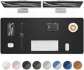 AFIING Leather Desk Protector, 55"x17" - Premium Mat, Large Mouse Pad, Non-Slip Blotter, Waterproof Writing Pad for Office and Home (Black) by AFIING